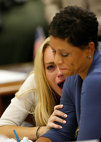 Lohan sentenced. Lohan reacts to her sentence.